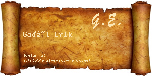 Gaál Erik névjegykártya
